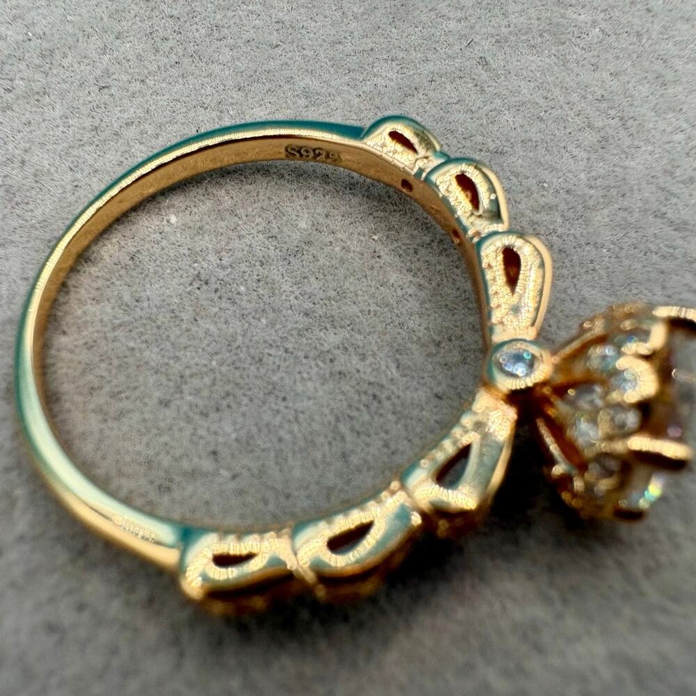 NWT 1CTW Moissanite Ring 14k Vermeil 925 Sterling Silver Sz 7 - Picture 5 of 8